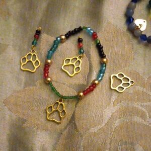 Paw charm bracelet